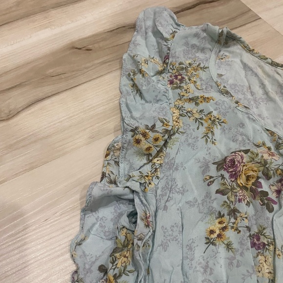 Mine Floral Cottagecore Dress Women’s Large Smocked Waist Ruffle Sleeve Boho - Picture 4 of 6